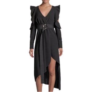 Self-Portrait Asymmetric Crepe Dress w/ Cutouts size 10